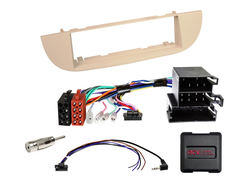 [1-DIN Kit Fiat 500(ZAF 312) beige 2007-2015 SWC/antenna] 611094-23-1