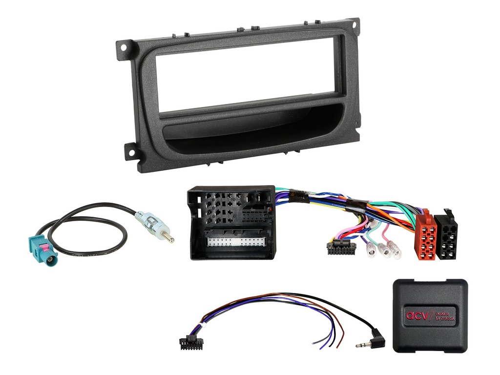 [1-DIN Kit Ford vehicles black SWC/CAN Bus/antenna Fakra] 611114-36-1