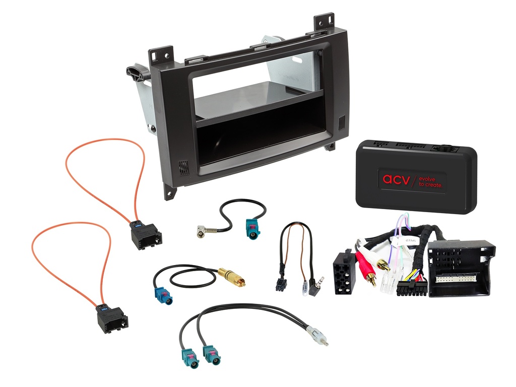 [2-DIN Kit with pocket Mercedes A-class/B-class SWC/Amp] 611190-37-5