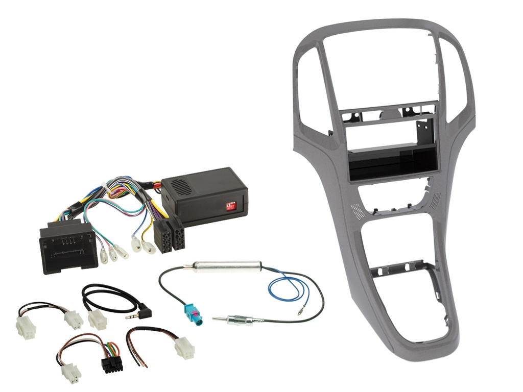 [2-DIN Kit with pocket Opel Astra J 2009-2018 titan grey SWC] 611230-23-1