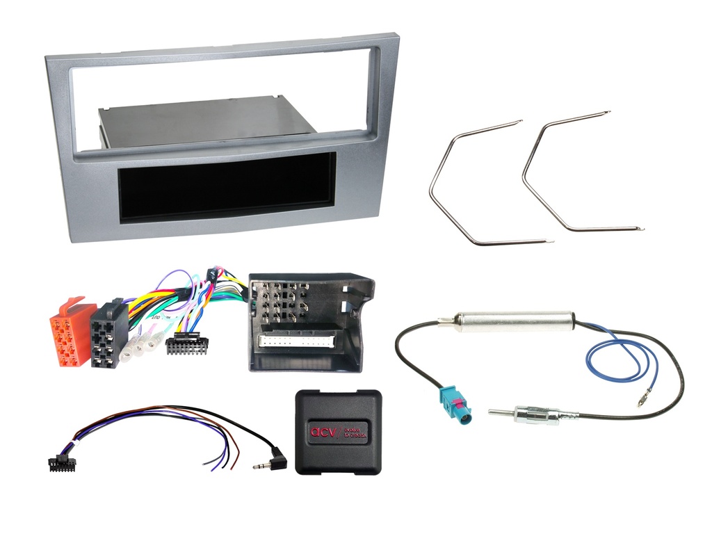 [1-DIN Kit with pocket Opel matt-chrome CAN Bus SWC/antenna] 611230-24-4