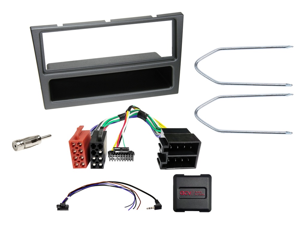 [1-DIN Kit with pocket Opel charcoal  SWC analogue/antenna] 611230-26-5
