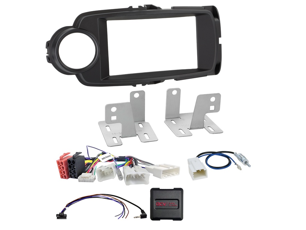 [2-DIN Kit Toyota Yaris(XP13) 09/2014-02/2020 black SWC] 621300-25-2