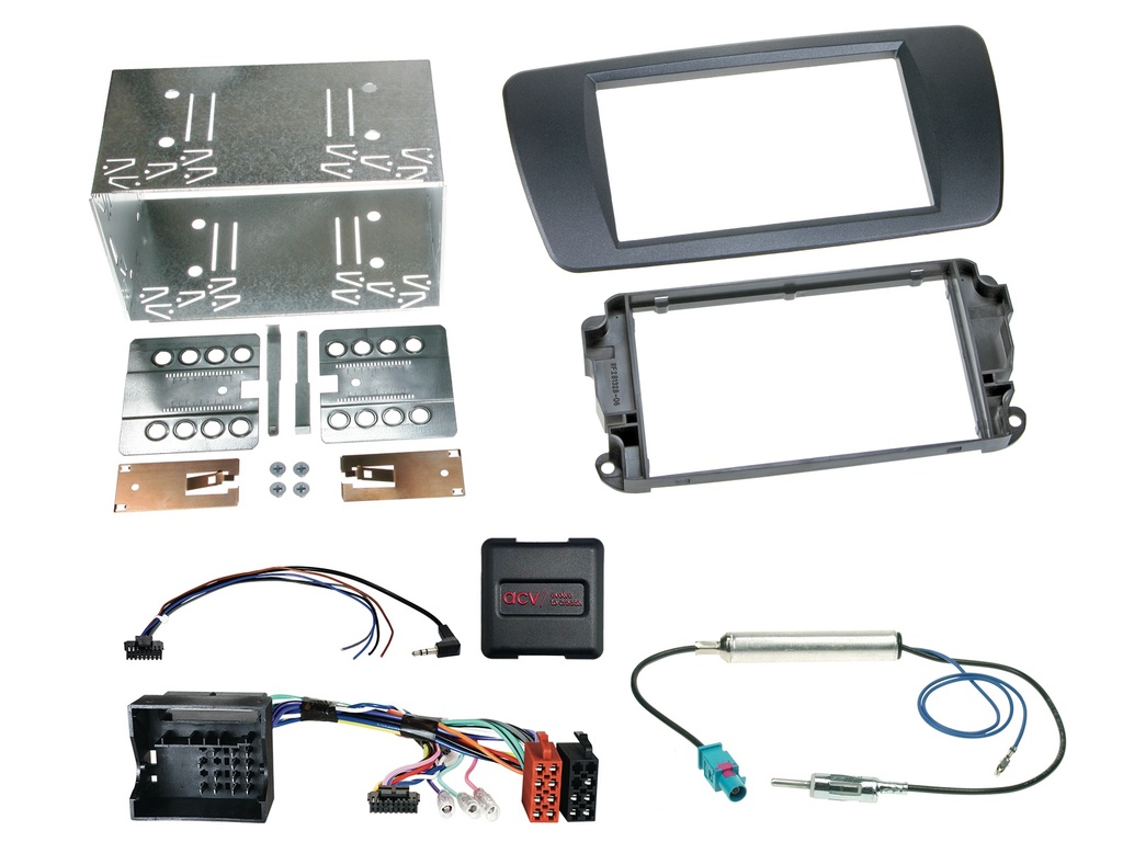 [2-DIN Kit Seat Ibiza 2008-2015 azabache black SWC/antenna] 621328-06-1