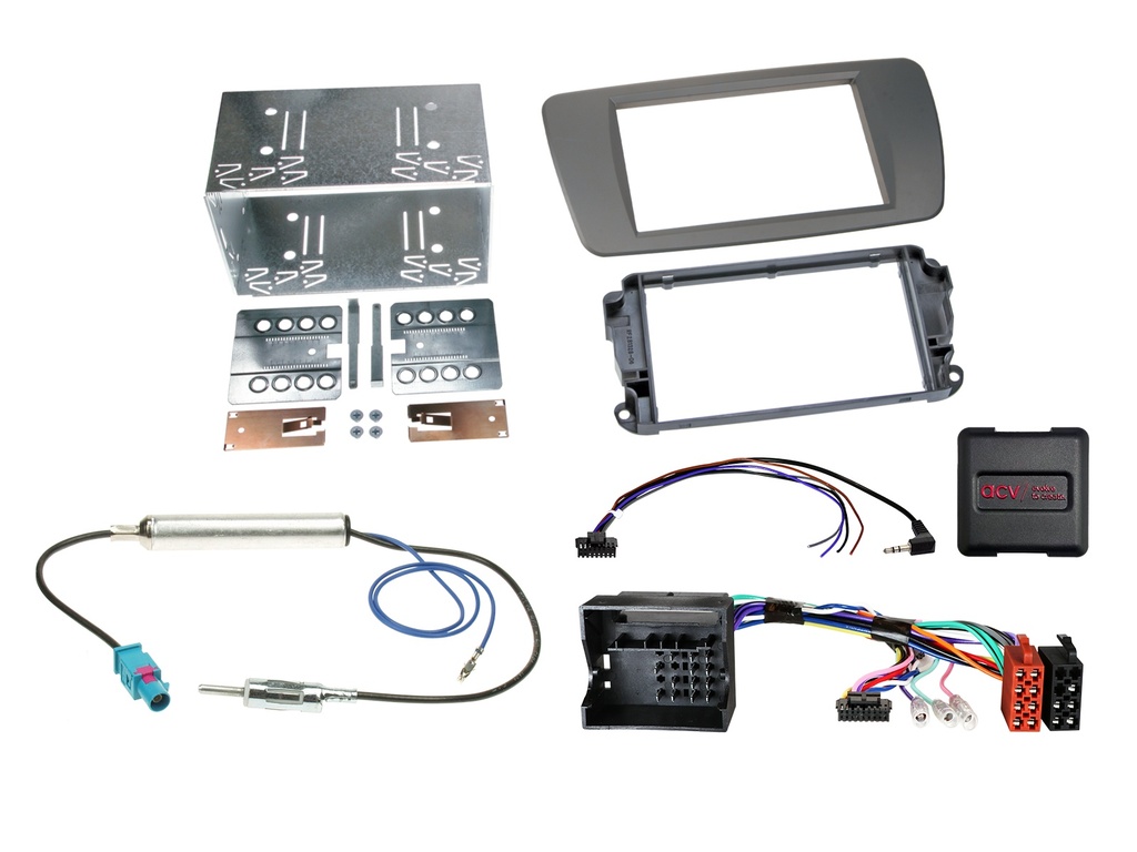 [2-DIN Kit Seat Ibiza 2008-2015 conomera grey SWC/antenna] 621328-06-3